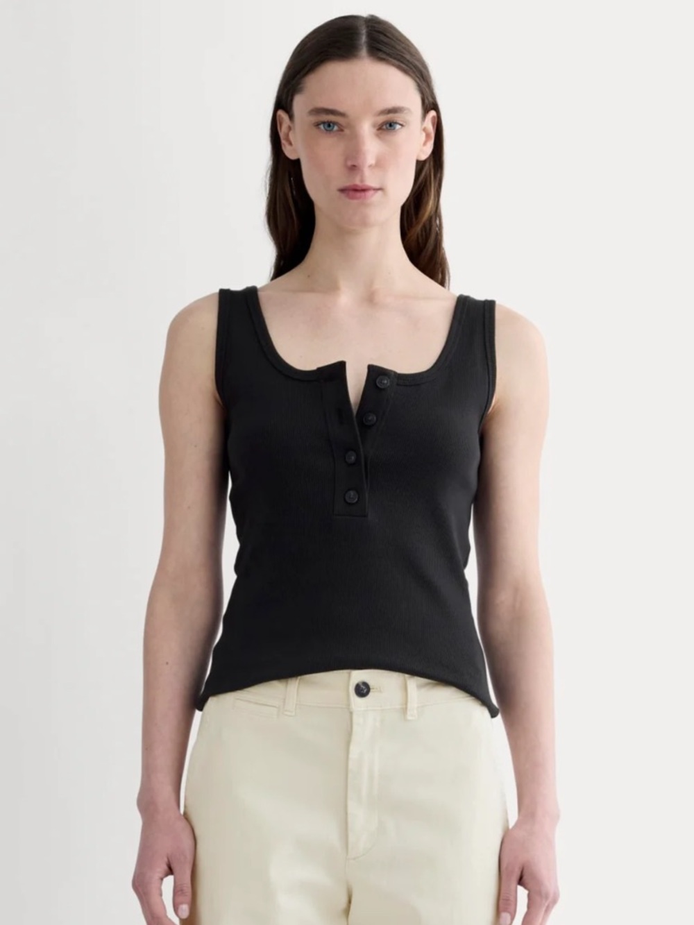 Everlane The Selfie Henley Tank Black Size XXL